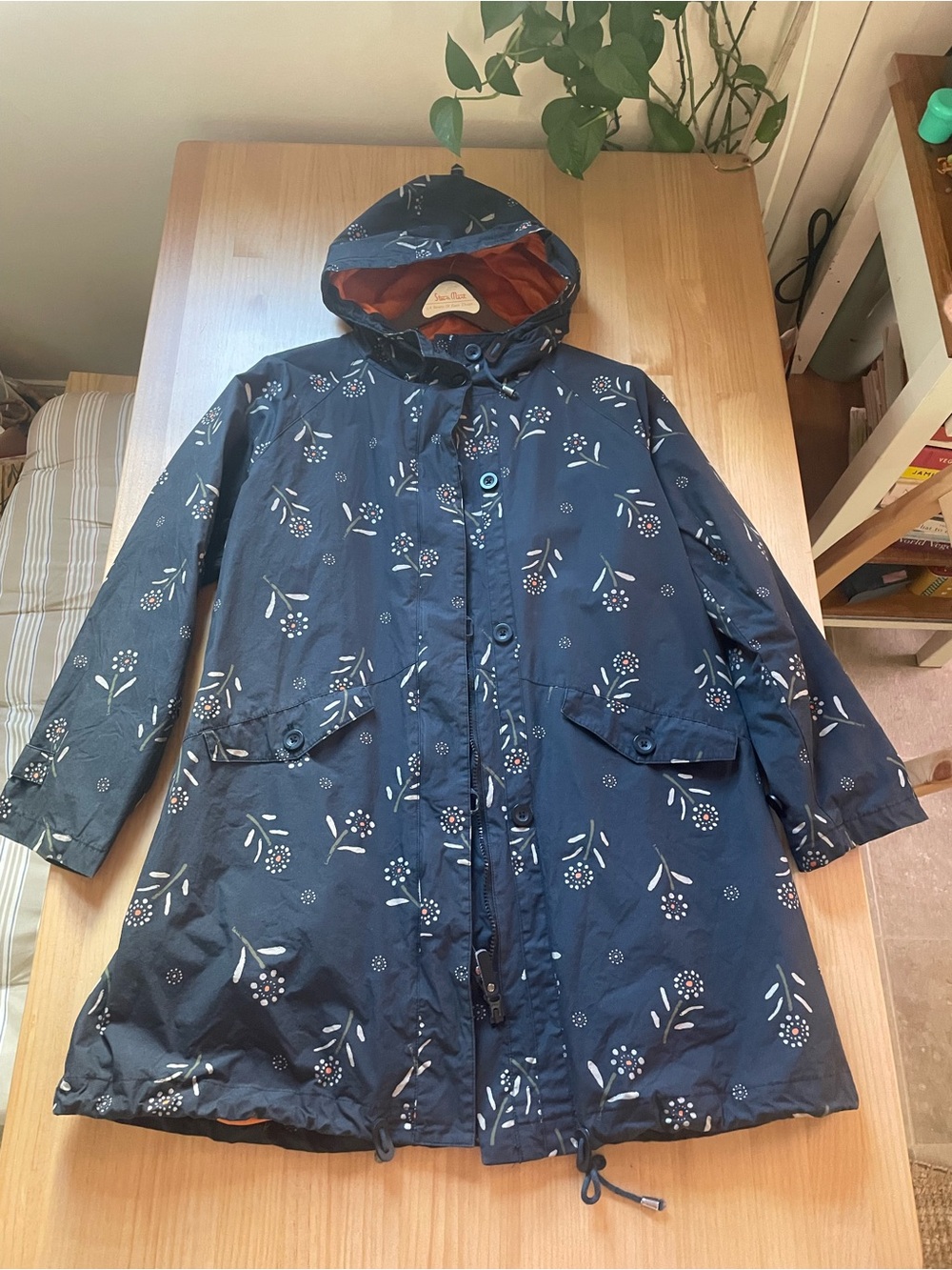 Gudrun Sjoden Black Floral Hooded parka